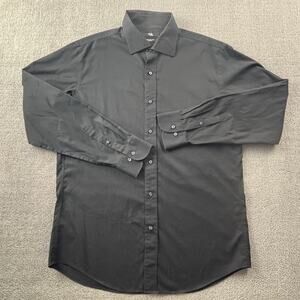 Uniqlo Shirt Adult Large Black Button Up Long Sleeve Slim Fit Casual Preppy Mens